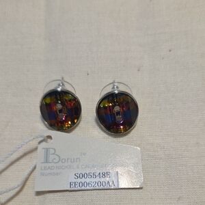 Colorful Borun Button Earrings